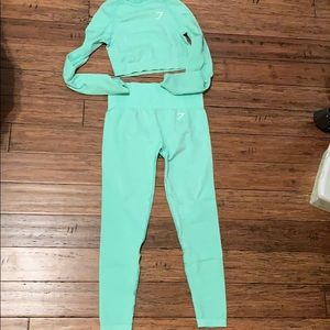 GYMSHARK VITAL SEAMLESS BRIGHT GREEN SET